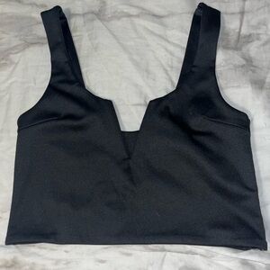 Deep V-Neck Sleeveless Crop Top